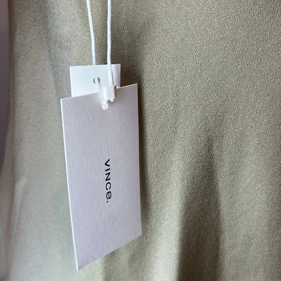 New! Vince Chiffon-Trim 100% Silk Camisole Adjustable Spaghetti Straps - Picture 6 of 8